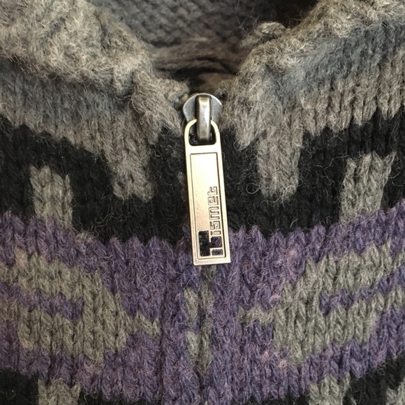 Kismet Zipper Sweater Purple Black Grey Size Med - Picture 5 of 11